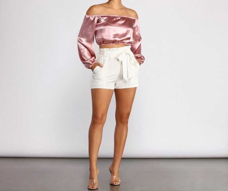 TableClothsUs Stunning Sophistication Satin Crop Top