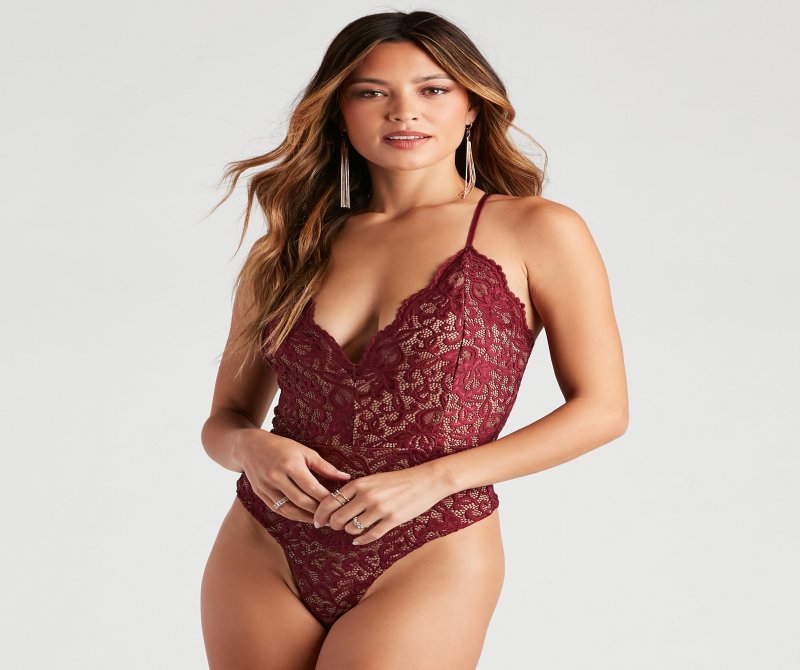 TableClothsUs See Me In Lace Scallop Bodysuit