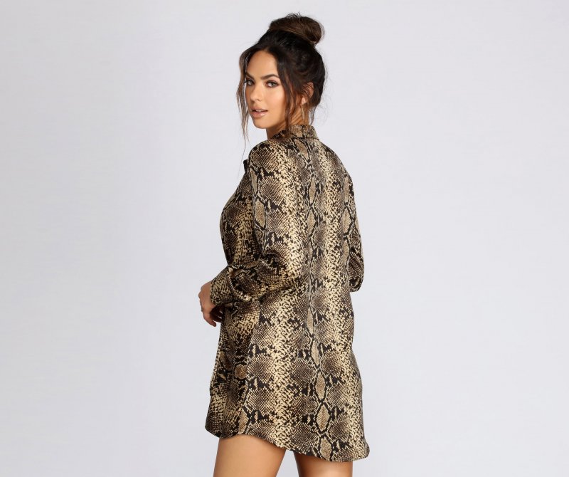 TableClothsUs Snake Print Tie Front Tunic