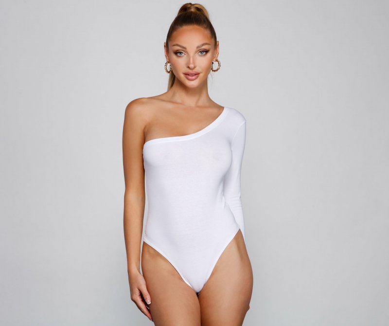 TableClothsUs A Trendy Vibe One-Shoulder Bodysuit