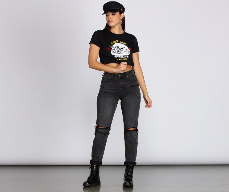 TableClothsUs Boss Babe Moto T-Shirt