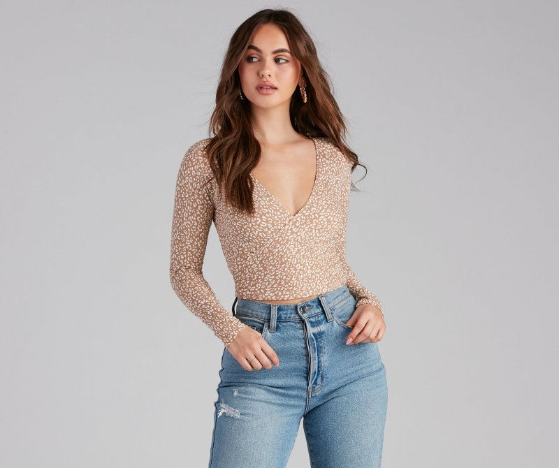 TableClothsUs Wild But Cute Leopard Wrap Top