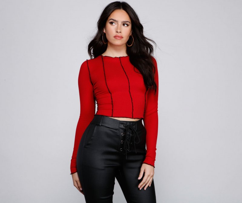 TableClothsUs Keepin' Knit Trendy Crop Top