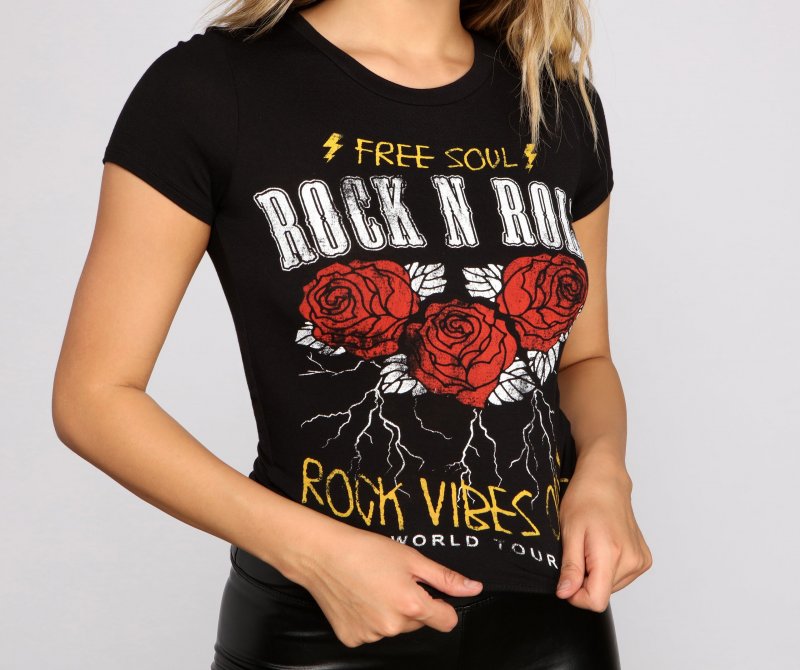 TableClothsUs Rocker Chic Vibes Graphic Tee