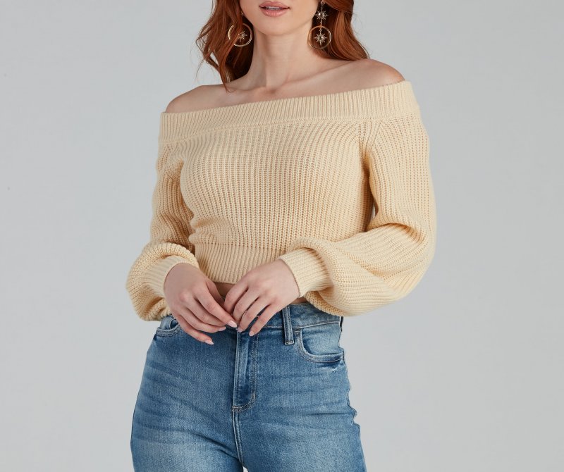 TableClothsUs Stay Cute Off-the-Shoulder Sweater