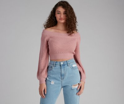 TableClothsUs Stay Cute Off-the-Shoulder Sweater