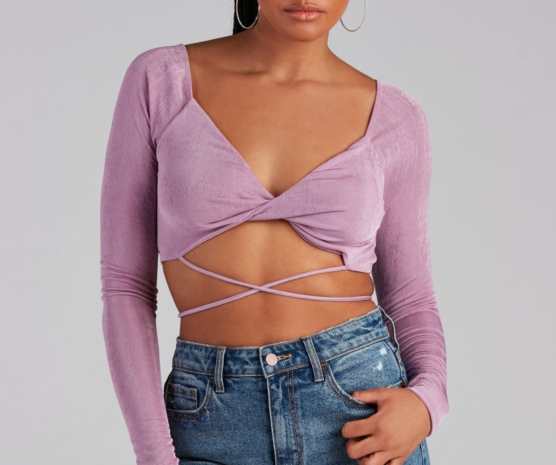 TableClothsUs Your Moment Slinky Wrap Crop Top