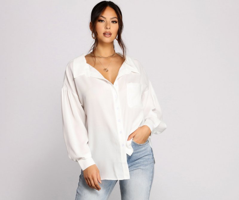 TableClothsUs Classic Cutie Oversized Button-Up Tunic