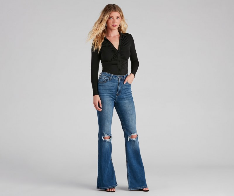 TableClothsUs Cinch It To Me Button-Down Bodysuit