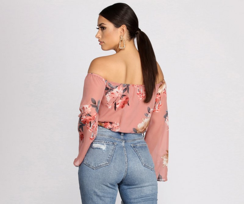 TableClothsUs Darling Floral Chiffon Top