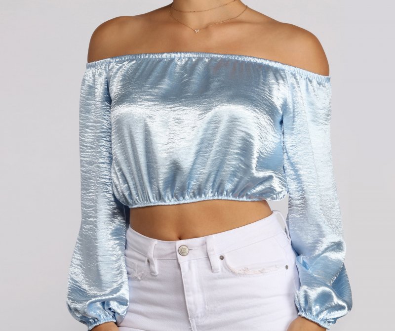 TableClothsUs Stunning Sophistication Satin Crop Top