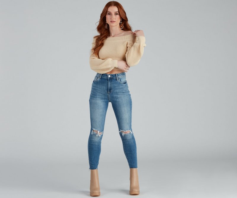 TableClothsUs Stay Cute Off-the-Shoulder Sweater