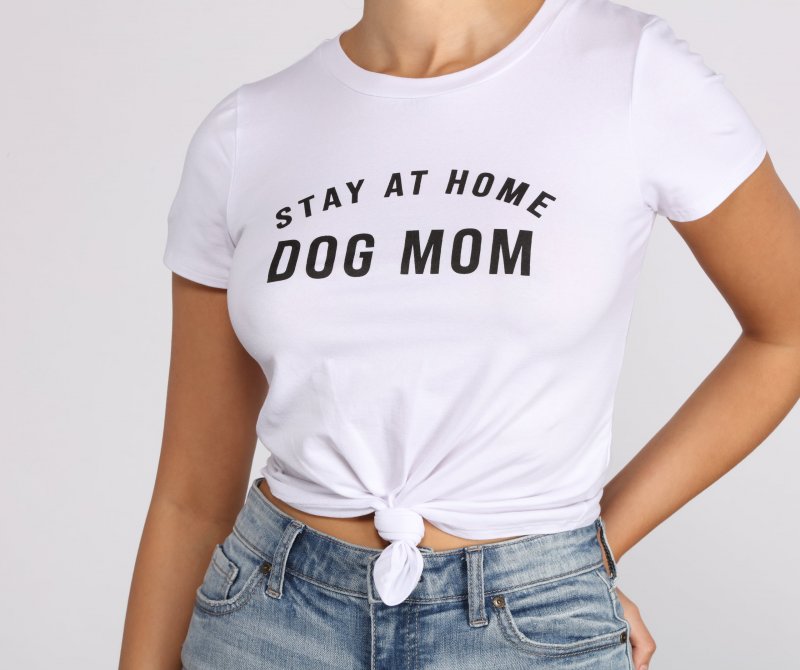 TableClothsUs Stay At Home Dog Mom Tee