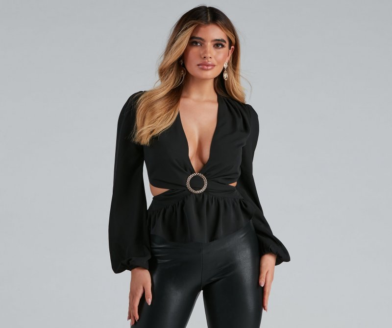 TableClothsUs Major Plunge Cutout Top