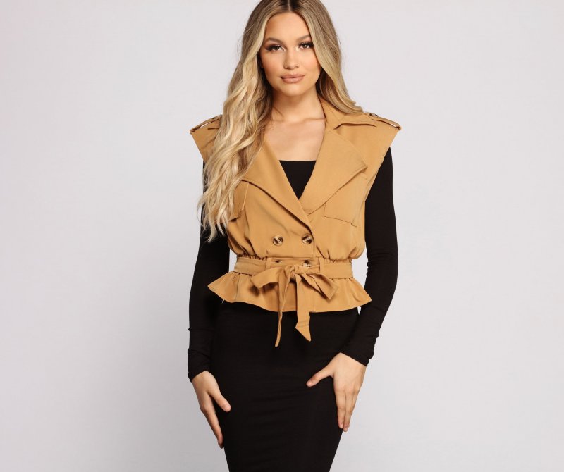 TableClothsUs Trendy Crepe Trench Vest