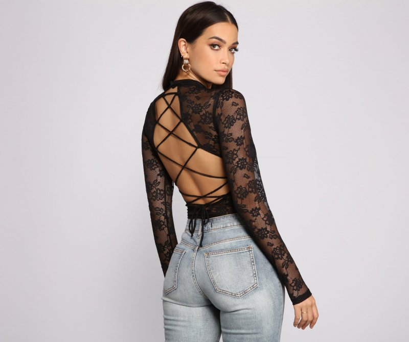 TableClothsUs Living For Lace Strappy Back Bodysuit