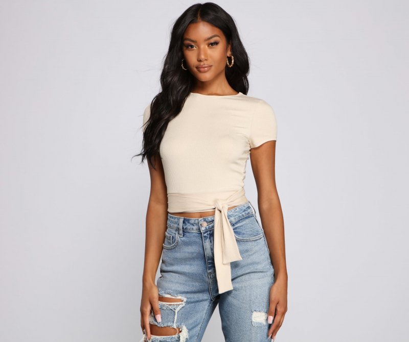 TableClothsUs Basic Mood Ribbed Knit Crop Top