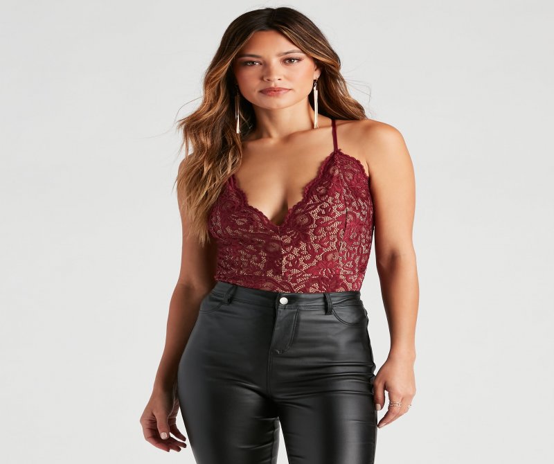 TableClothsUs See Me In Lace Scallop Bodysuit