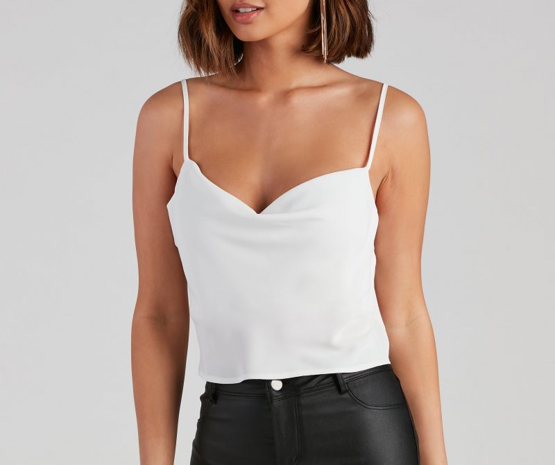 TableClothsUs Class Act Cowl Neck Cami Top