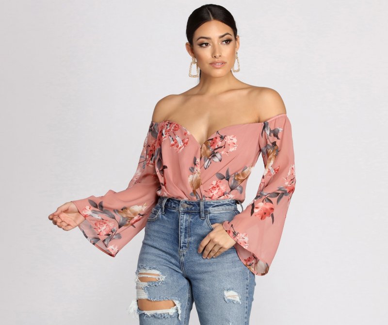 TableClothsUs Darling Floral Chiffon Top