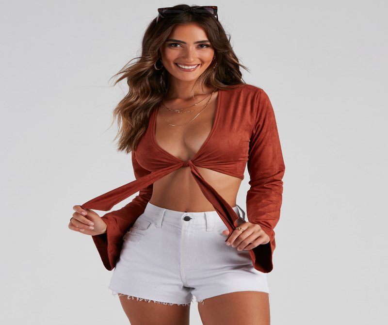 TableClothsUs Bring The Heat Faux Suede Tie Top