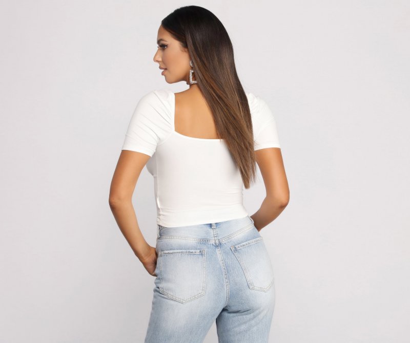 TableClothsUs Brushed Knit Corset Waist Top