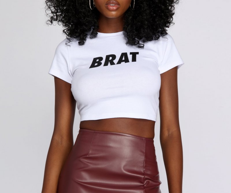 TableClothsUs Brat Graphic Cropped Tee