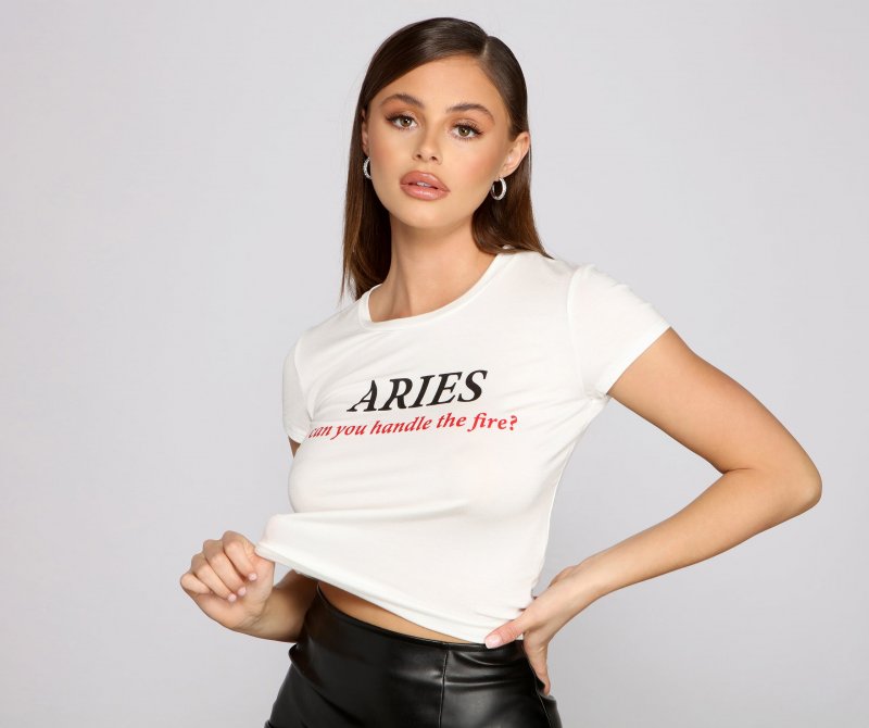 TableClothsUs Aries Stylish Script Tee