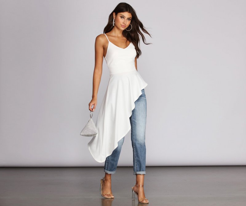 TableClothsUs Pretty In Peplum High Low Top