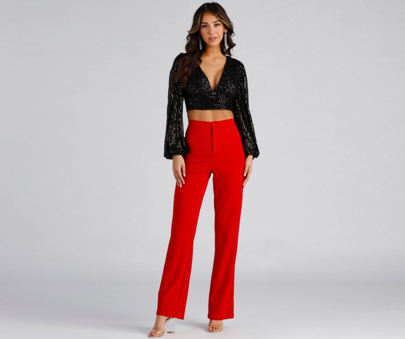 TableClothsUs Step Up The Glam Sequin Crop Top