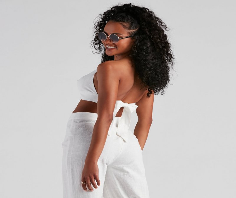 TableClothsUs Whisked Away Halter Crop Top