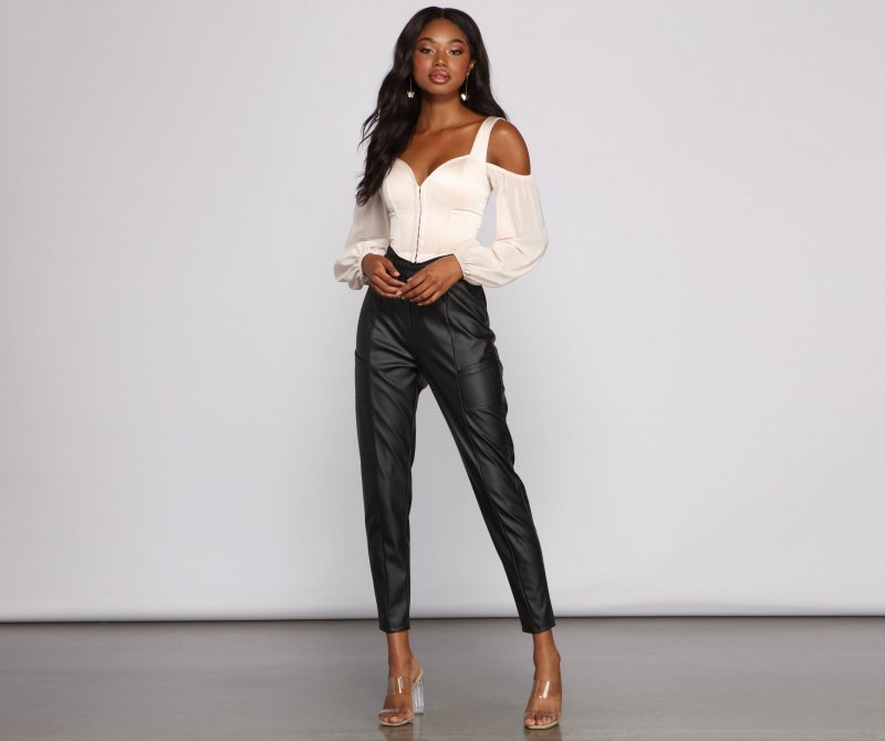 TableClothsUs Feelin' Luxe Satin Corset Crop Top