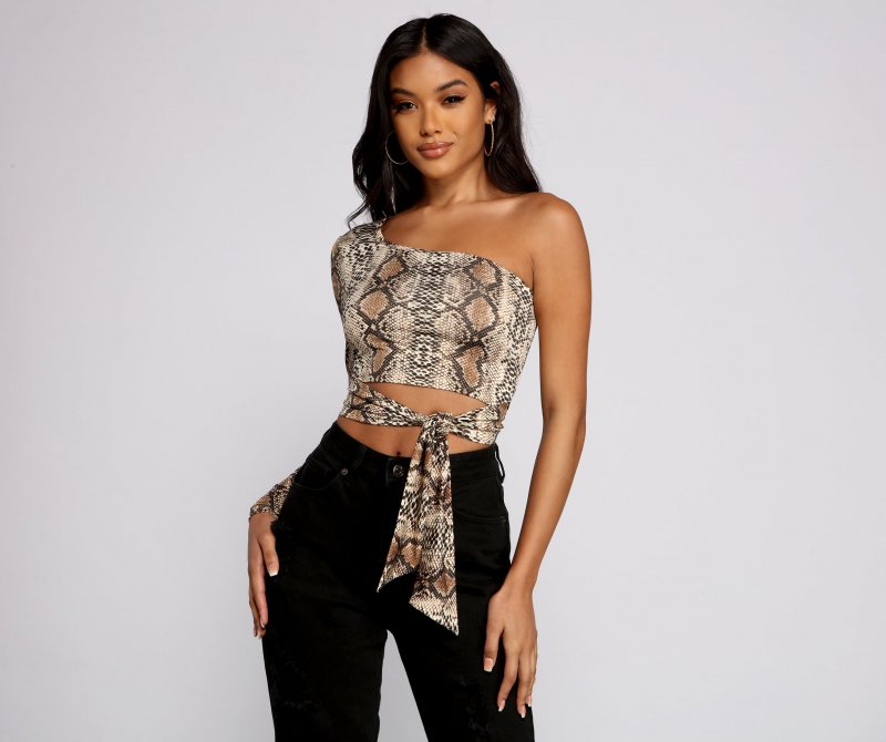 TableClothsUs Stylish Queen Snake Print Crop Top