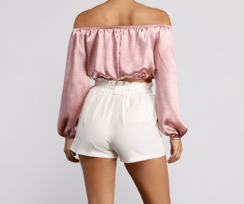 TableClothsUs Stunning Sophistication Satin Crop Top