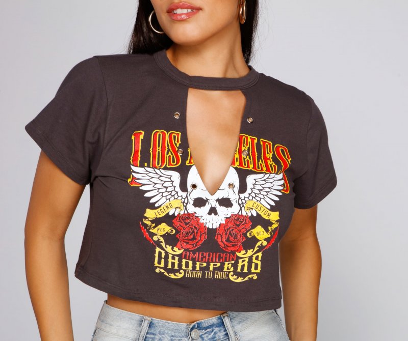 TableClothsUs Edgy Babe Cutout Crop Top