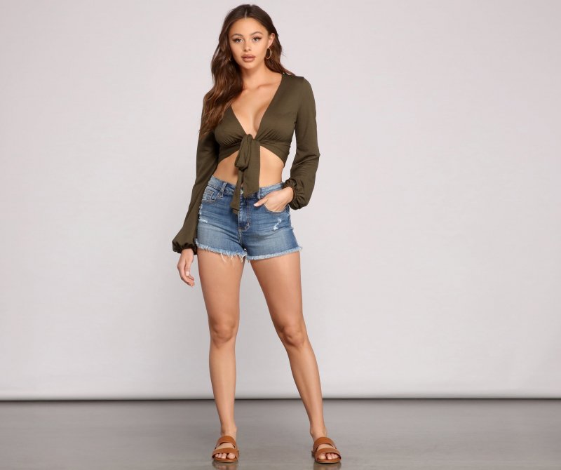 TableClothsUs Boho Babe Tie-Front Top