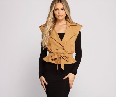 TableClothsUs Trendy Crepe Trench Vest